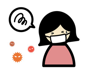 マスクをする人のアイコン／イラスト／風邪