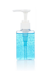 square bottle pump side view with jel side view