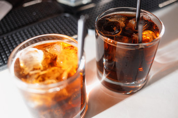 Whiskey in a glass cocktail, party alcohol