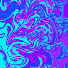 Fototapeta premium Holograficzny w neonowym kolorze. Jasna neonowa ilustracja płynnego wirowego marmuru. Nowoczesne tło folii w żywych kolorach, abstrakcyjne tło wzór wirowa. Tęcza Kolorowa powierzchnia grafiki cyfrowej.