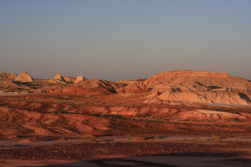 Fototapeta na wymiar evening in the red canyon, natural colors, asia