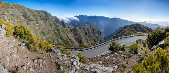 Mountain road on Madeira Island, Portugal