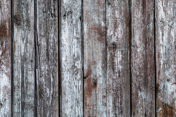 Shabby wood texture. Vintage wooden fence, desk surface. Natural color. Weathered timber, background. Green old  planks.