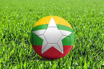 Myanmar Flag on Soccer Ball