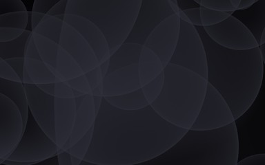 Abstract black background. Backdrop with dark transparent bubbles. 3D illustration