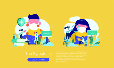 the symptoms research vector illustration concept template background can be use for presentation web banner UI UX landing page