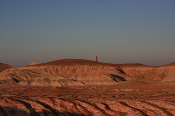 lonely silhouette on the top of the hill