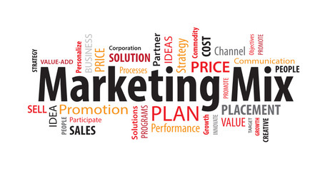 Obraz premium Marketing Mix Word Cloud