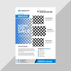Real Estate Business Flyer Simple Layout with Yellow and Blue Accent