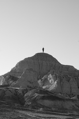 lonely silhouette on the top of the hill