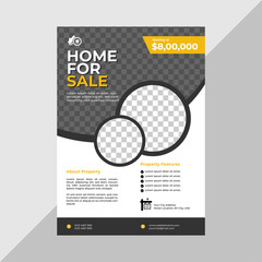 Real Estate Business Flyer Simple Layout with Yellow and Blue Accent