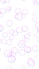 Pink colored background with purple bubbles. Wallpaper, texture purple balloons. 3D illustration