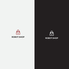 robot shop logo / vector robot