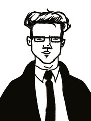 young intelligent elegance handsome man in glasses portrait isolated on white