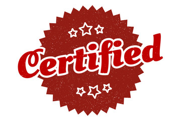 certified sign. certified round vintage retro label. certified