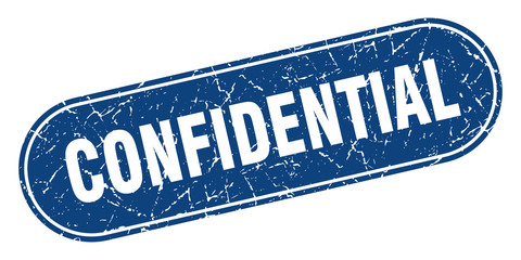 confidential sign. confidential grunge blue stamp. Label