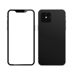 realistic smartphone with front and back. Vector illustration.
