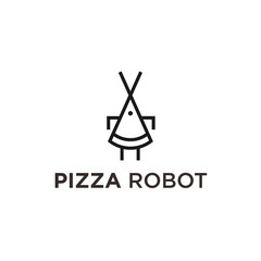 pizza robot logo. vector robot