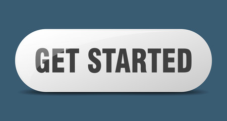 get started button. get started sign. key. push button.