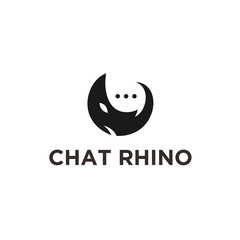 Obraz premium logo chat rhino. rhino vector
