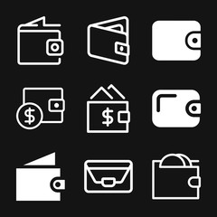 Purse vector icon. Wallet symbol for your web site design, logo, app, UI.