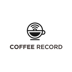 coffee recording logo. coffee vector