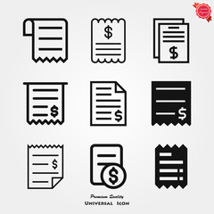 Invoice vector icon. Finance and Banking symbol