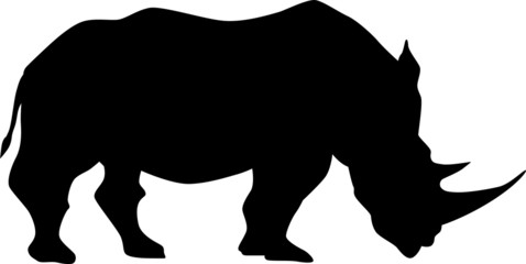 Vectro silhouette of a huge rhinoceros standing