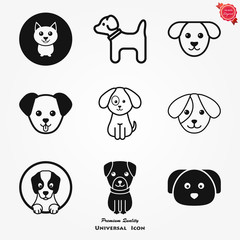 Puppy icon. Dog symbol. Vector element for your design