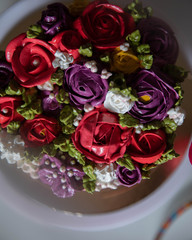 Birthday cake with one candle