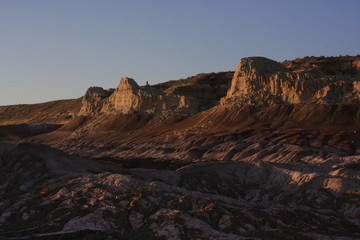 lonely silhouette on the top of the hill