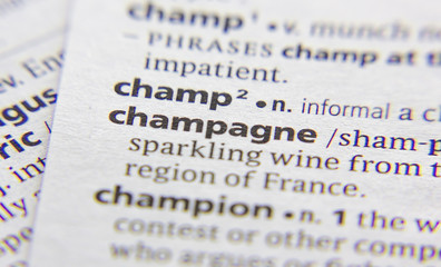 Champagne word or phrase in a dictionary.