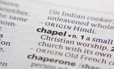 Chapel word or phrase in a dictionary.