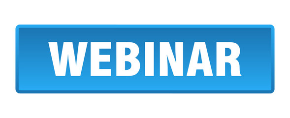 webinar button. webinar square blue push button
