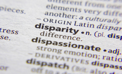 Disparity word or phrase in a dictionary.