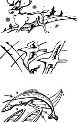 black vector pattern in ethnic style