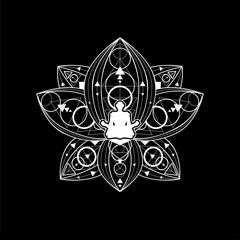 Lotus Yoga Logo Template Female Zen Meditation