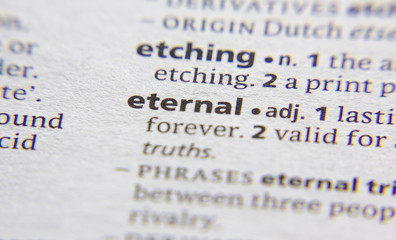 Eternal word or phrase in a dictionary.