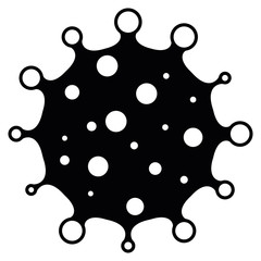 Virus sign. Symbol of coronavirus and COVID-19 desease. Simple flat black vector icon