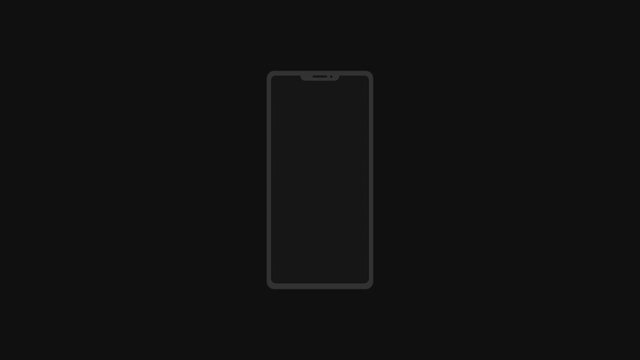 Android phone template animation on black screen