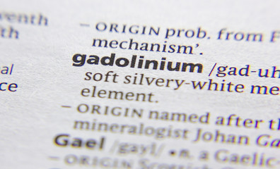Gadolinium word or phrase in a dictionary.