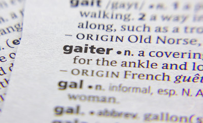 Gaiter word or phrase in a dictionary.