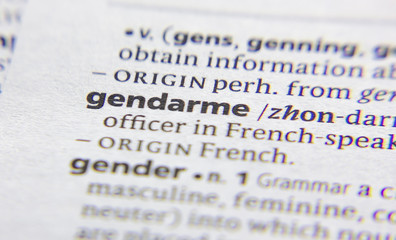 Gendarme word or phrase in a dictionary.