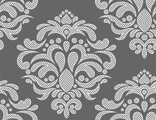 White baroque pattern. Suitable for curtains, wallpaper, fabric, wrapping paper.