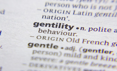 Gentility word or phrase in a dictionary.