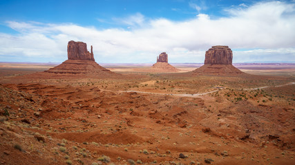 the scenic drive in the monument valley, usa