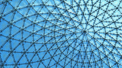 Glass roof cupola pattern formed by metal frame abstract background © Anton Volynets
