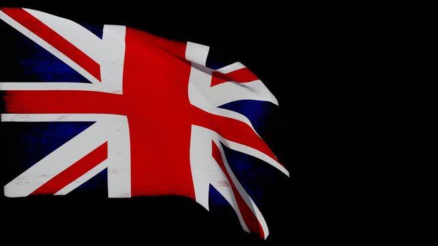 drapeau du Royaume Uni avec du vent 