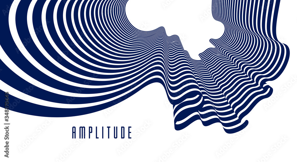 Aufkleber 3d abstract lines in perspective vector background, modern trendy design element, cool style layout 