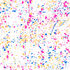 Colorful paint spatters texture seamless pattern